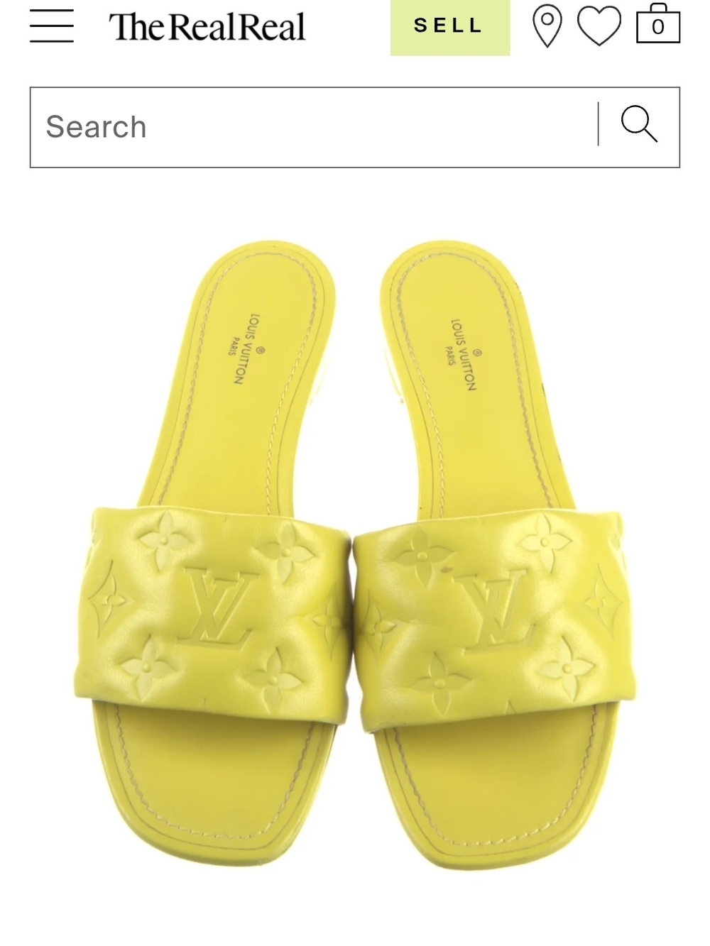 Louis Vuitton Yellow Monogram Slide Sandals